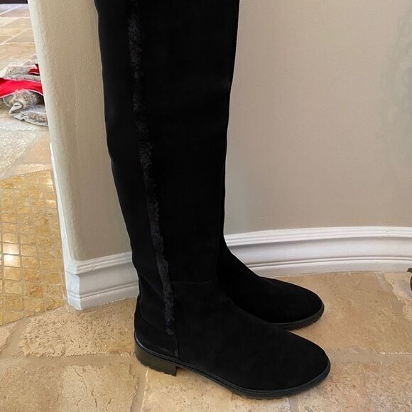 Stuart Weitzman Black Suede Boot - Picture 1 of 8